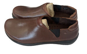 Klogs Raven Men's 14 WIDE Brown Leather Slip Resistant Comfort Work Clogs Shoes